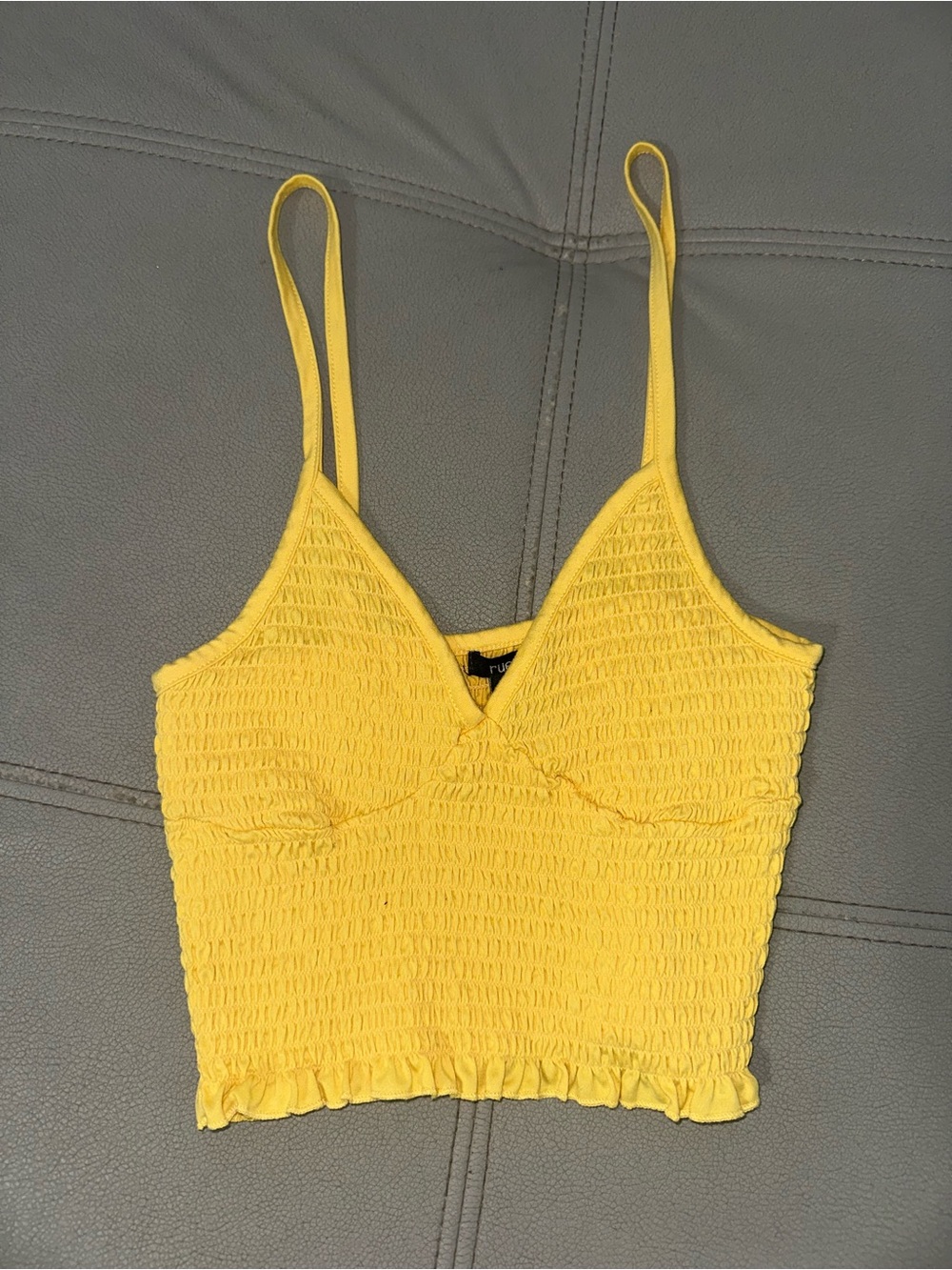 Rue21 Yellow Smocked Crop Cami Top